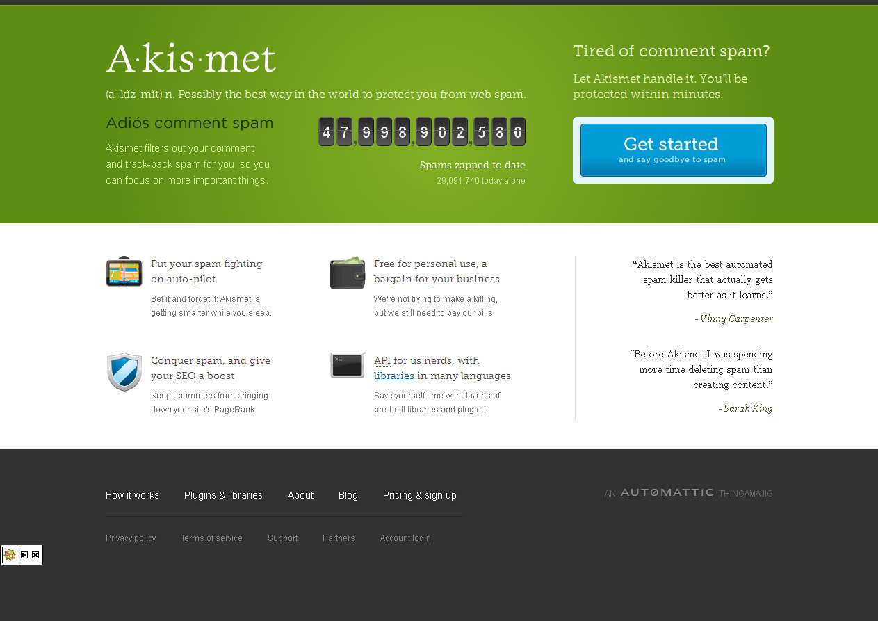 Akismet Homepage