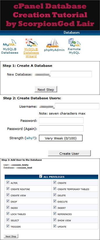 cPanel Database Creation Steps